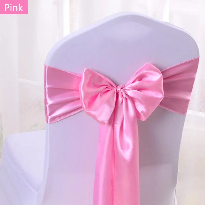 10/50pcs Satin Chair Bow Sashes Wedding Chair Knots Ribbon Butterfly Ties For Party Event Hotel Banquet Home Decoration