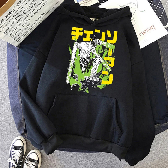Chainsaw Man Anime Women Hoodies Plus Size Sweatshirt Harajuku Female Long Sleeve Pullover Casual Streetwear Clothes Tops
