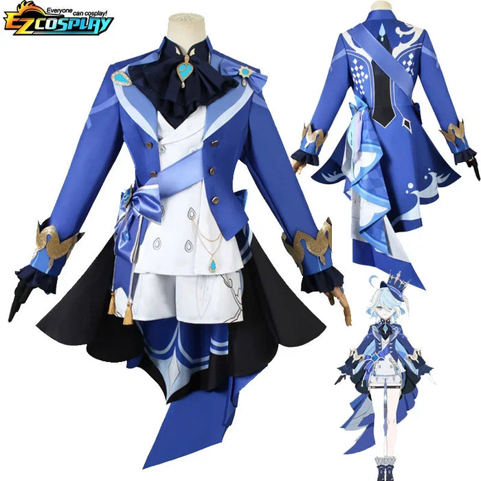 Game Impact Furina Focalors Cosplay Costume Anime Full Set With Hat Fontaine Focalors Halloween Costumes for Women