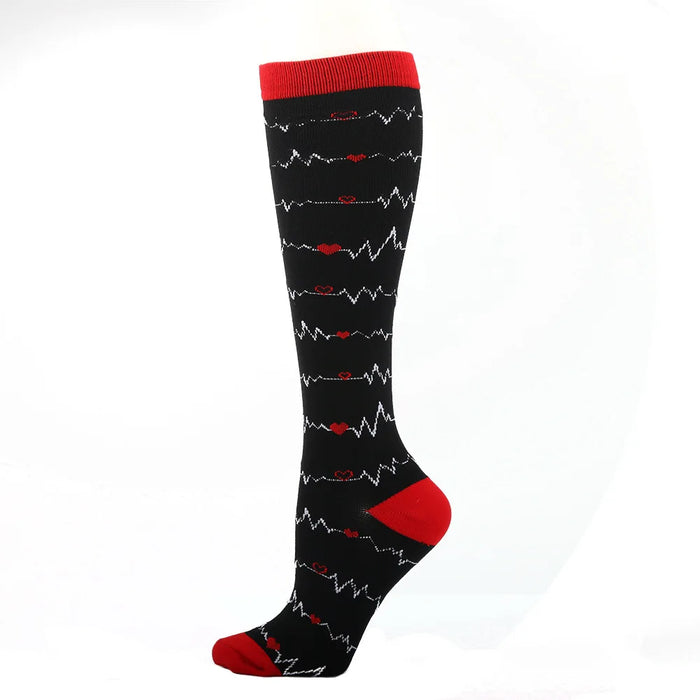 Medical Knee High Running Cycling 20-30 Mmhg Women Sport Sock ONE Pair Nurse Christmas Compression Socks Running