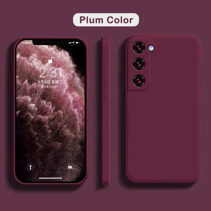 S 24 23 23 22 21 20 10 Liquid Silicon Phone Case For Samsung Galaxy S24 S23 Ultra S22 S21 S20 FE S10 Plus Soft Shockproof Cover
