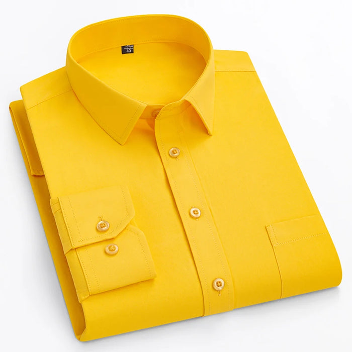 Autumn Men Office Shirt Long Sleeve Loose Plus Size 10XL 11XL 9XL Formal Dress Shirts Business Blue Black Solid Patchwork 160KG