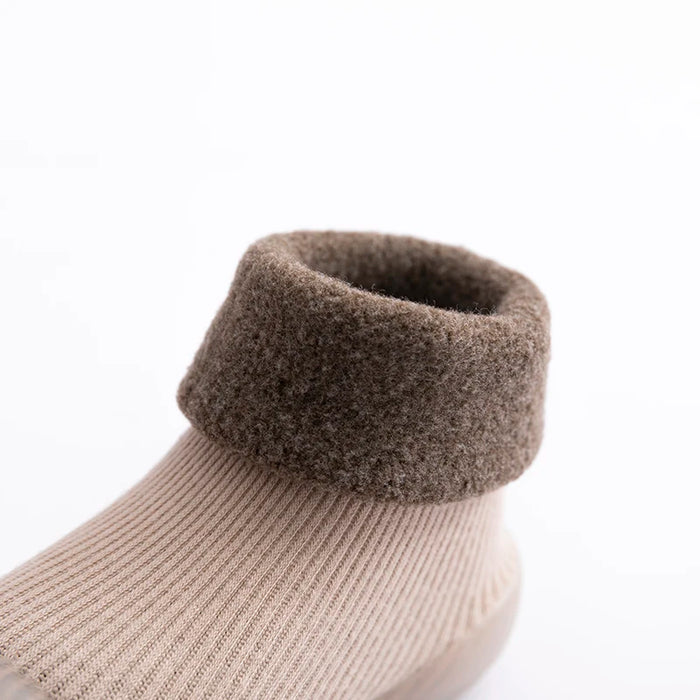 Baby Winter Warm Fluffy Long Sock Shoes Toddler Boys Girls Soft Rubber First Walkers 6M-3T Children Indoor Anti-slip Floor Shoes