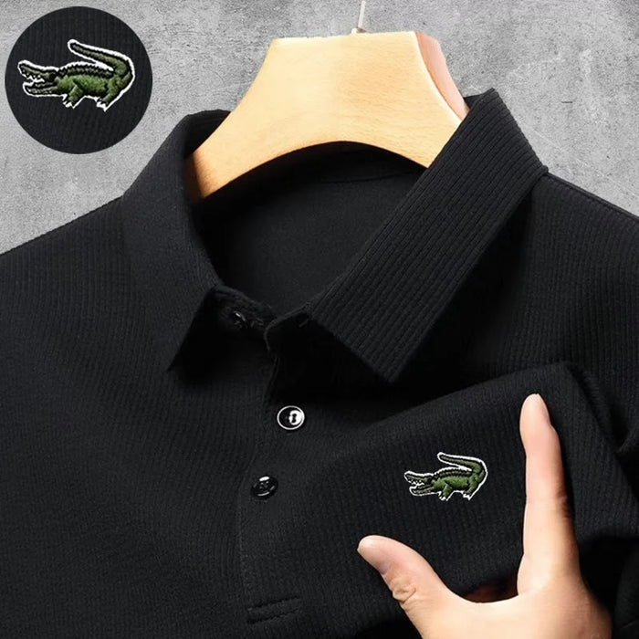 High quality Men's Long Sleeve T-shirt Spring And Autumn Cotton Embroidered Polo Shirt Lapel Men's Clothing Base Shirt Loose