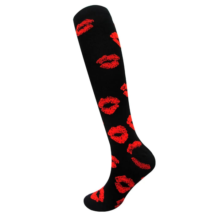 Medical Knee High Running Cycling 20-30 Mmhg Women Sport Sock ONE Pair Nurse Christmas Compression Socks Running