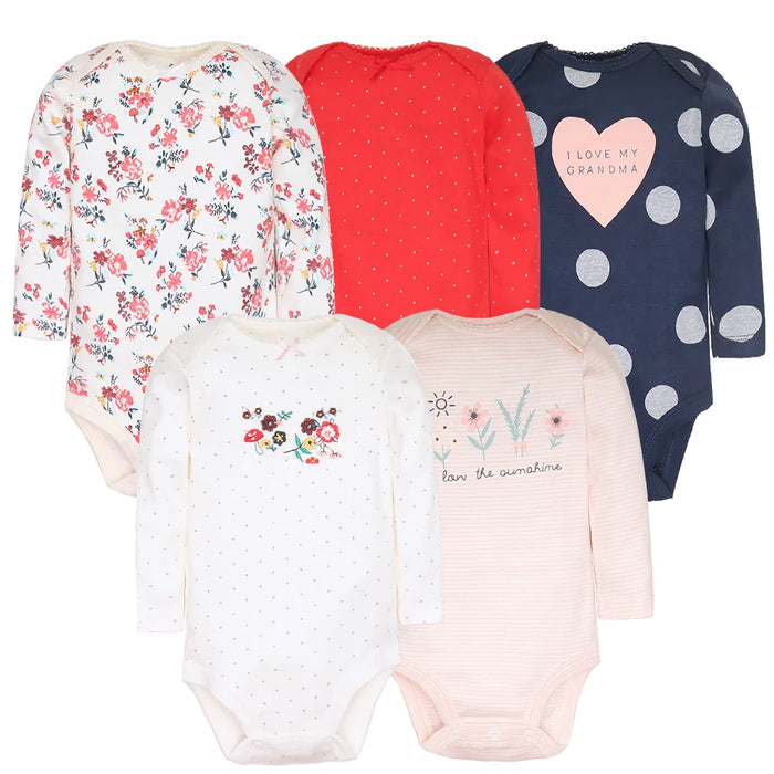 Newborn Baby Bodysuits Long Sleeve Baby Girl Jumpsuit 2023 Unisex 5-pack Cotton Baby Boy Clothes Cartoon Infantil Clothing