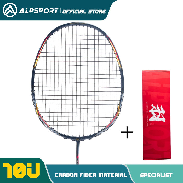 Alpsport AIR 10U  Ultralight 52g T800 Badminton Racket Fast rebound  Imported max 28lbs Carbon fiber + titanium badminton racket
