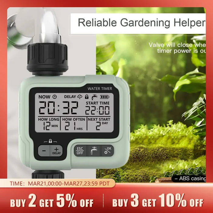 HCT-322 Automatic Water Timer Garden Digital Irrigation Machine Intelligent Sprinkler Used Outdoor to Save Water&Time