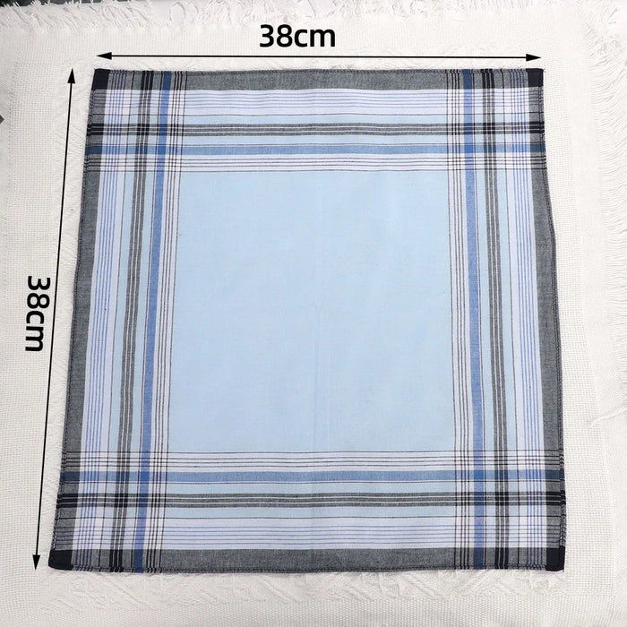 5Pcs/lot Square Plaid Stripe Handkerchiefs Men Classic Vintage Pocket Pocket Cotton Towel For Wedding Party 38*38cm Random