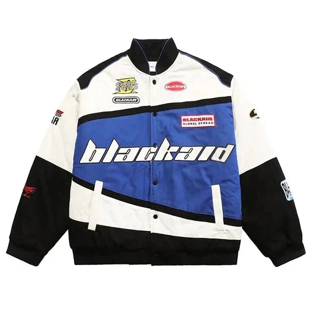 Bomber Jacket Men Women Hip Hop Embroidery Motorcycle Loose Baseball Coat Casual High Quality Street Racing Varsity Outwear New
