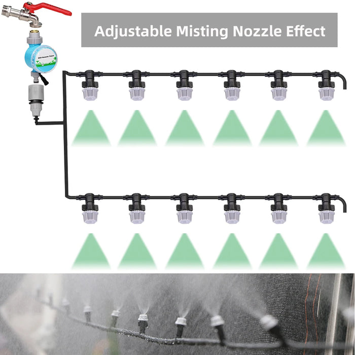 Smart Garden Misting Nozzle Watering System 1/4”Hose Adjustable Dropper Kit Automatic Irrigation Equipment Gardening Accesorries