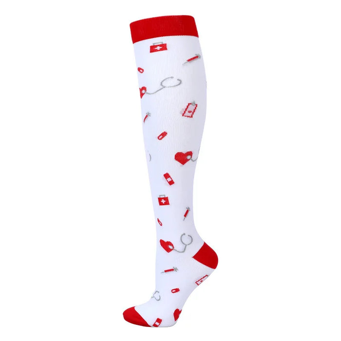 Compression Socks Men's Varicose Veins Diabetes Women's Long Tube Sports Socks Running Riding Medical Nurse Blood Circulation