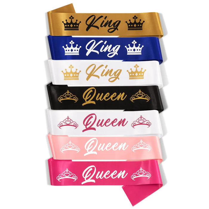 【New Design】King and Queen Sash Party Decoration Party Favors Gifts