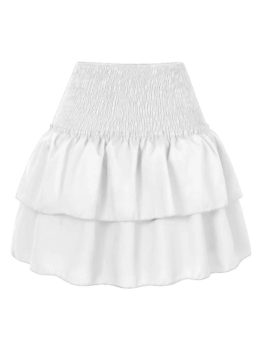 Summer Floral Pleated Skirt Womens Vintage Ruffle Print Pink Skirt Fashion Y2k Short Skirts Leisure Vacation Bohemian Miniskirt