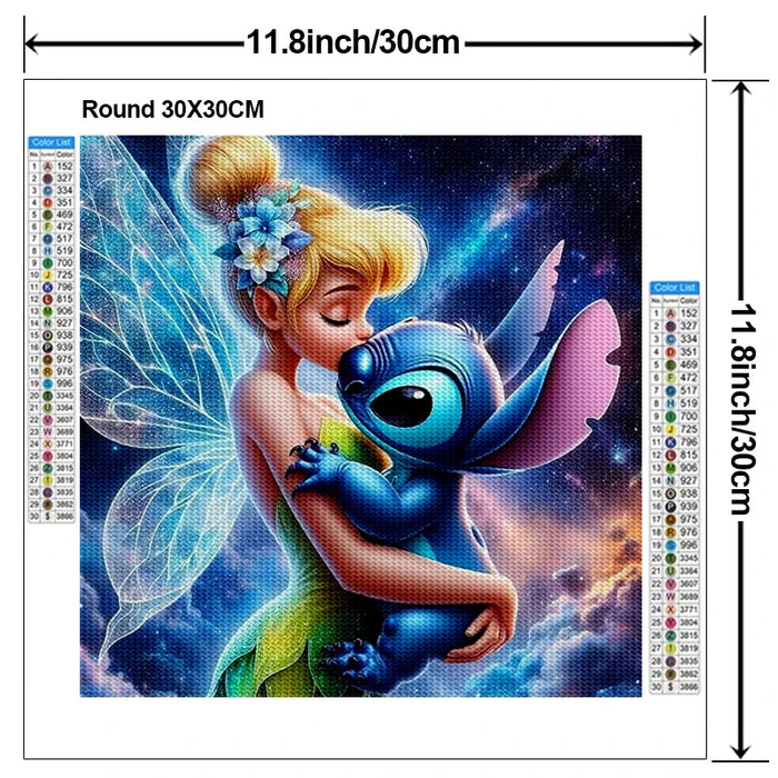 Handmade DIY Disney Butterfly Princess Diamond Painting Kit Water Diamond Stitch Cross Embroidery Diamond Mosaic Home Decoration
