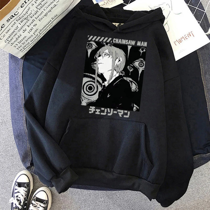 Chainsaw Man Anime Women Hoodies Plus Size Sweatshirt Harajuku Female Long Sleeve Pullover Casual Streetwear Clothes Tops