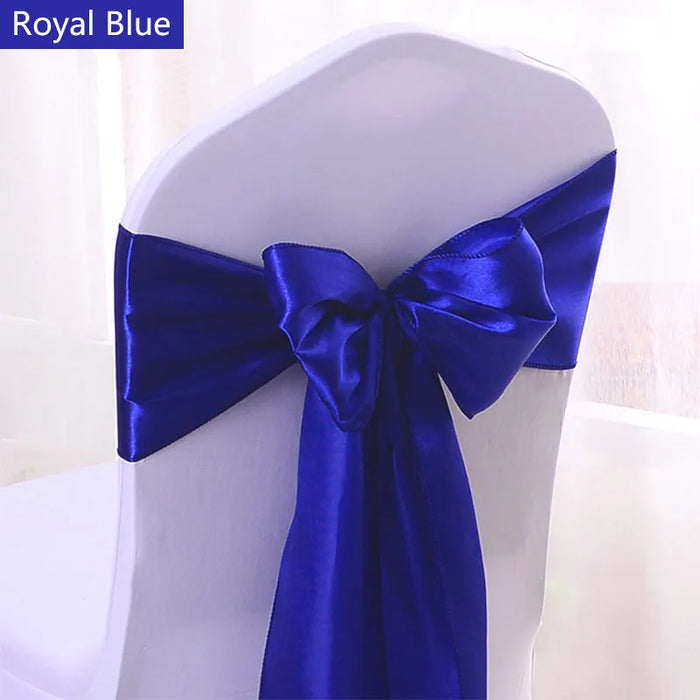 10/50pcs Satin Chair Bow Sashes Wedding Chair Knots Ribbon Butterfly Ties For Party Event Hotel Banquet Home Decoration