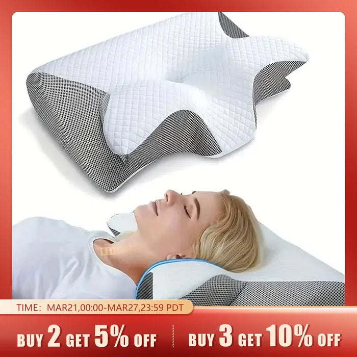 Butterfly Sleep Memory Neck Pillow Slow Rebound Comfortable Memory Foam Sleep Pillow Cervical Orthopedic Neck Massage Bed Pillow