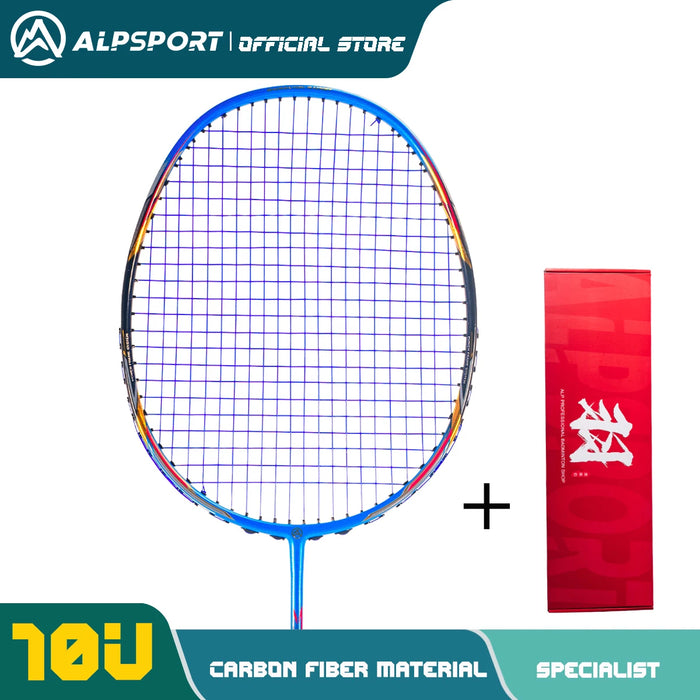 Alpsport AIR 10U  Ultralight 52g T800 Badminton Racket Fast rebound  Imported max 28lbs Carbon fiber + titanium badminton racket