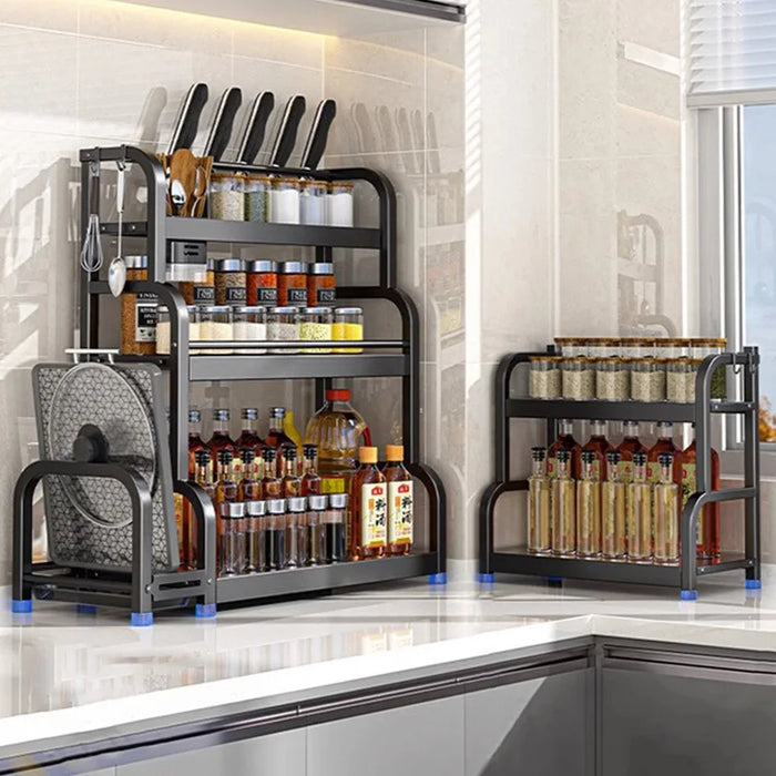 GIANXI Black Detachable Condiment Spice Display Cabinet Kitchen Sideboard Spice Tool Carrier Kitchen Cabinet Home Furniture