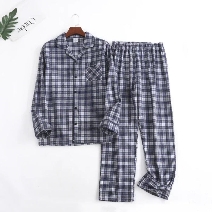 Men's Home Suits Long-sleeved Trousers Suits for Autumn and Winter Pijamas for Men Flannel Plaid Design Pajamas for Men