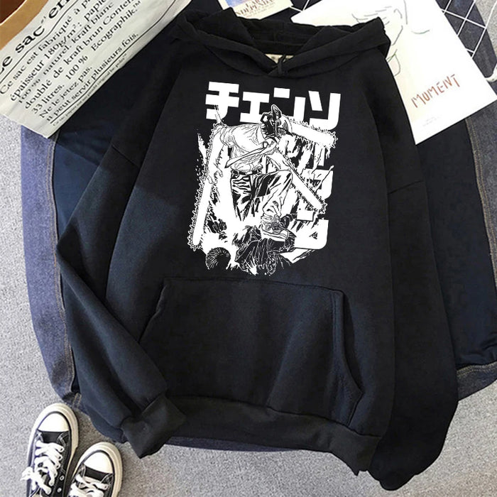 Chainsaw Man Anime Women Hoodies Plus Size Sweatshirt Harajuku Female Long Sleeve Pullover Casual Streetwear Clothes Tops
