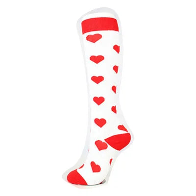 Medical Knee High Running Cycling 20-30 Mmhg Women Sport Sock ONE Pair Nurse Christmas Compression Socks Running