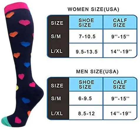 Medical Knee High Running Cycling 20-30 Mmhg Women Sport Sock ONE Pair Nurse Christmas Compression Socks Running