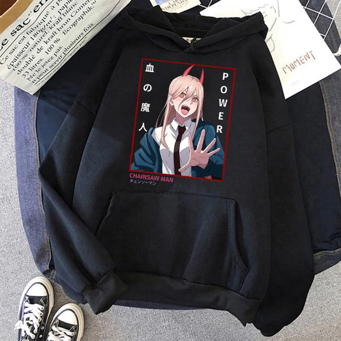 Chainsaw Man Anime Women Hoodies Plus Size Sweatshirt Harajuku Female Long Sleeve Pullover Casual Streetwear Clothes Tops