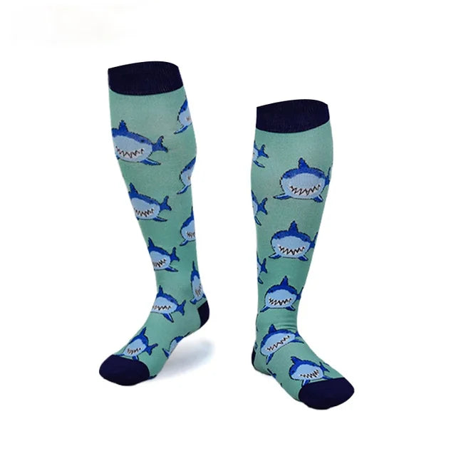 Medical Knee High Running Cycling 20-30 Mmhg Women Sport Sock ONE Pair Nurse Christmas Compression Socks Running