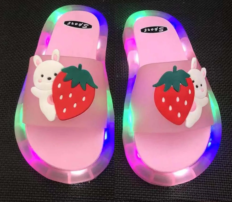 Children‘s Boys Girls Slippers Cartoon Unicorn Animals Prints Shoes Lighted Fashion Cute Shoes Bathroom Kids Toddler Slippers
