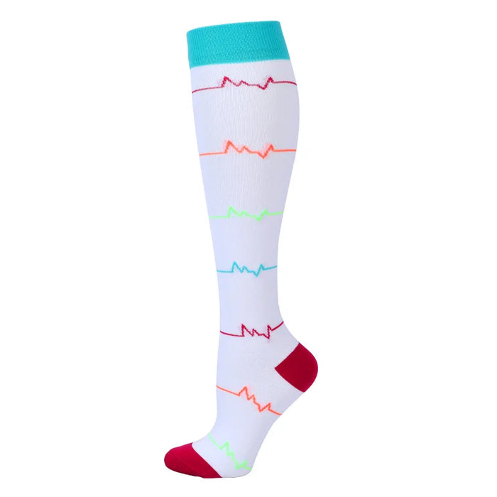 Medical Knee High Running Cycling 20-30 Mmhg Women Sport Sock ONE Pair Nurse Christmas Compression Socks Running