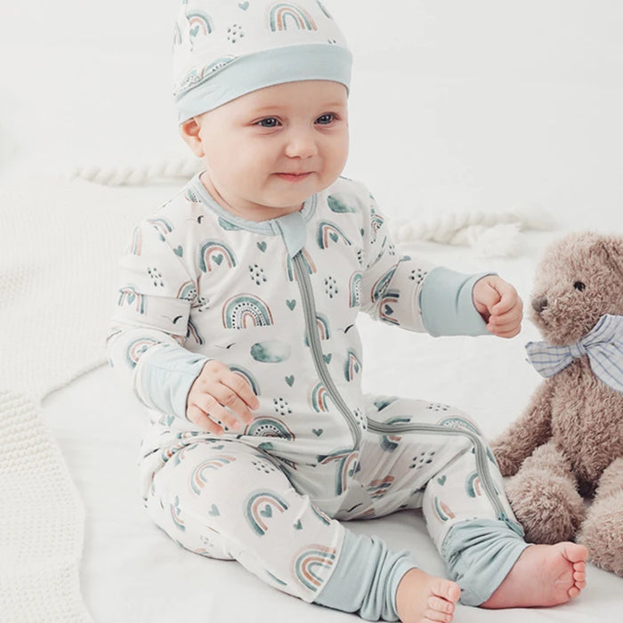 Bamboo Fiber Baby Zippered Romper Printed Baby Boy Girl Clothes Newborn One-piece Bodysuit Baby Onesie Bamboo Baby Clothing