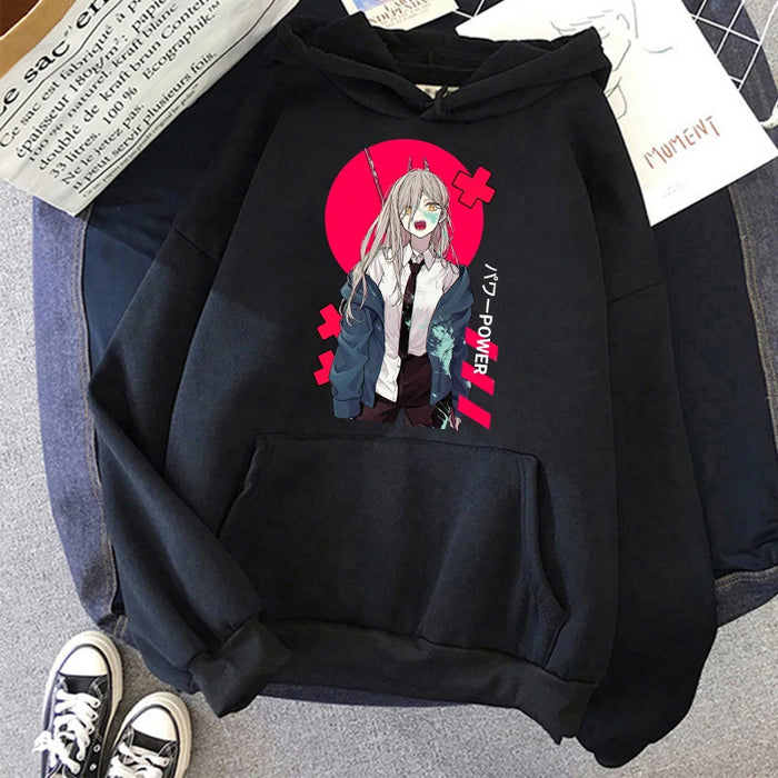 Chainsaw Man Anime Women Hoodies Plus Size Sweatshirt Harajuku Female Long Sleeve Pullover Casual Streetwear Clothes Tops