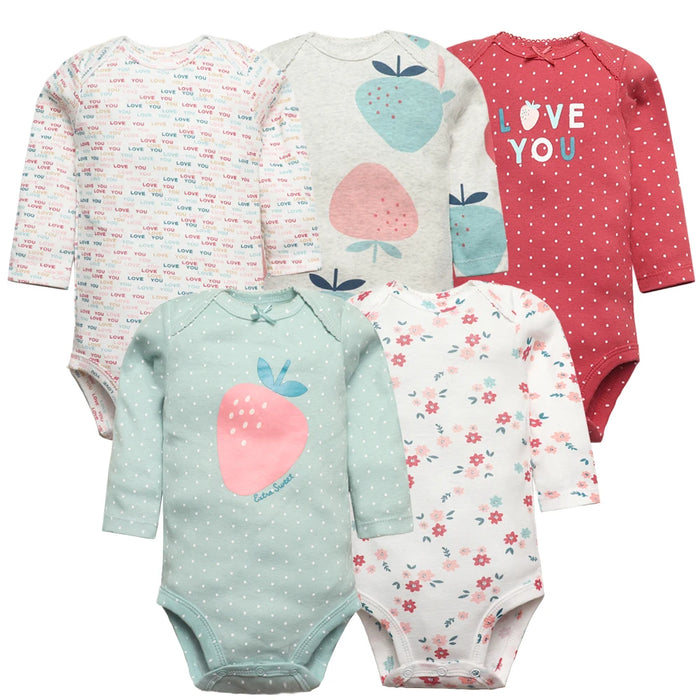 Newborn Baby Bodysuits Long Sleeve Baby Girl Jumpsuit 2023 Unisex 5-pack Cotton Baby Boy Clothes Cartoon Infantil Clothing