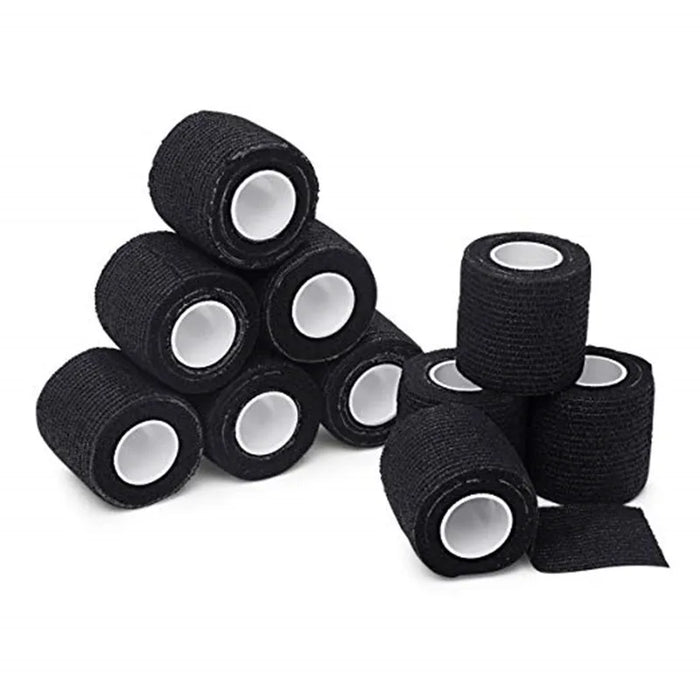 6/12/24 Black Tattoo Grip Bandage Cover Wraps Tapes Nonwoven Waterproof Self Adhesive Finger Wrist Protection Tattoo Accessories