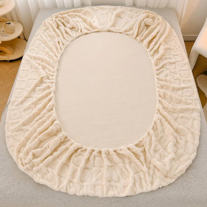 1pc Elastic Fitted Sheet Velvet Bedsheet Skin-friendly Bed Cover fundas de colchón Winter Mattress Protectors (No Pillowcase)