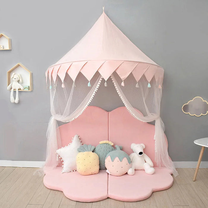 Kids Teepee Tents Children Play House Castle Cotton Foldable Tent Canopy Bed Curtain Baby Crib Netting Girls Boy Room Decoration