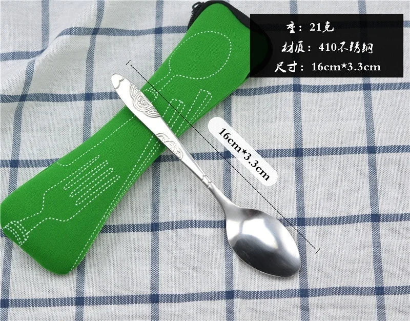 Picnic Set Tableware Washable with Zipper Travel Cutlery Kit Case Portable Pouch for Dinner Household Tool Travel Camping Spoon