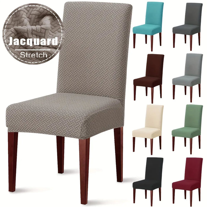 Elastic Dining Chair Cover Stretch Seat Slipcover Jacquard Spandex Protector Case for Kitchen Chair Seat Home Hotel Banquet
