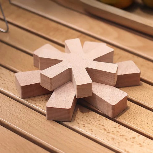 Outdoor Wood Coaster Insulation Pad Home Desk Coaster Dining Table Pad Kitchen Wood Non-Slip Pads Outdoor Camping Wood Hot Pad