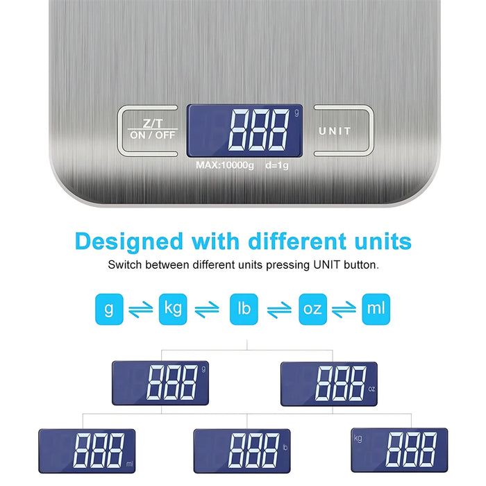 5kg/10kg Stainless Steel Electronic Scales Kitchen Scales Home Jewelry Food Snacks Weighing Baking Tools Kitchen Digital Scale