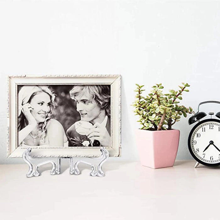 50Pcs Clear Plastic Easels or Stand/Plate Holders to Display Pictures or Other Items at Weddings, Home Decoration, Birthdays