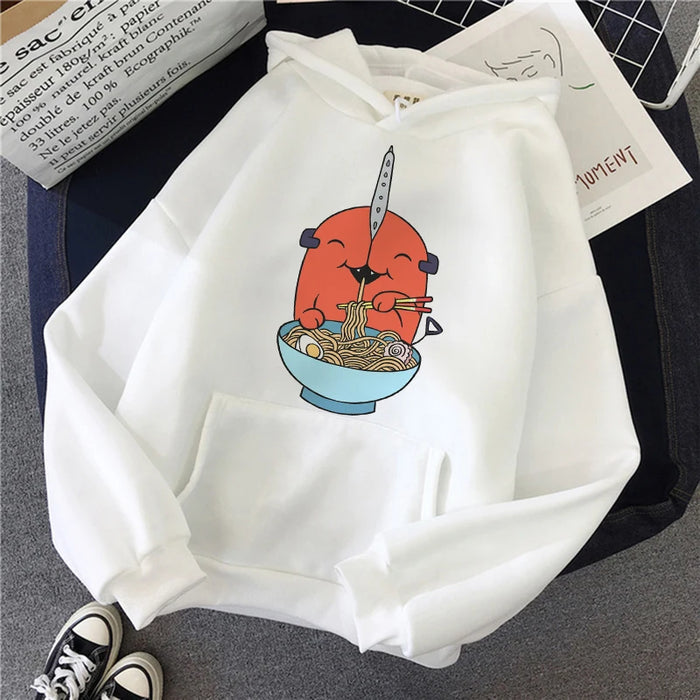 Chainsaw Man Anime Women Hoodies Plus Size Sweatshirt Harajuku Female Long Sleeve Pullover Casual Streetwear Clothes Tops