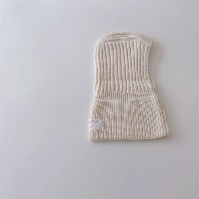MILANCEL Baby Knitted Hooded Scarf Warm Solid Color One Piece Scarf