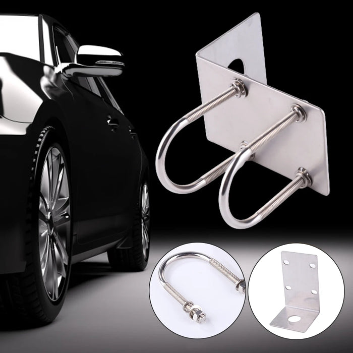 Antenna Bracket U‑Bolt Clamp Car Radio Bracket for Car Radio Transceiver Stainless Steel U Bolt Clamp Accessory