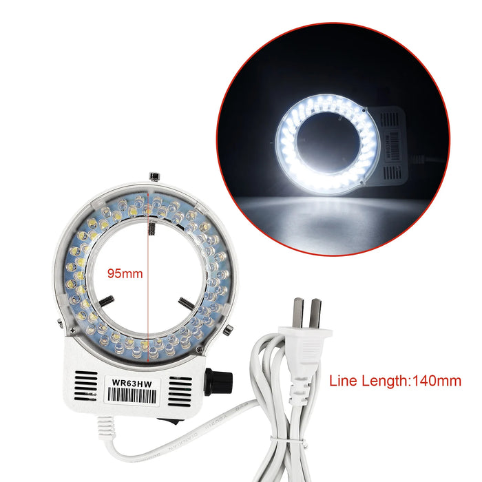 Microscope LED Ring Light Illuminator Lamp For Microscope Circle Light Industrial Microscope Camera Light source EU Plug