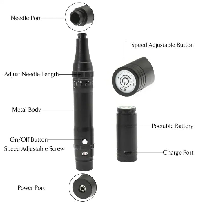 Wireless Permanent Makeup Machine Kit With Battery Microblading Pen Eyebrows Microshading PMU Tattoo Gun With Cartridge Needles