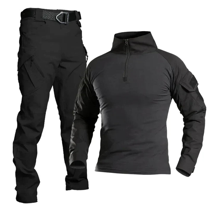 Summer Military Uniform Set Men Tactical Shirt Long Sleeve Military Pants Hunting Camping Tactical Suit Camouflage Man