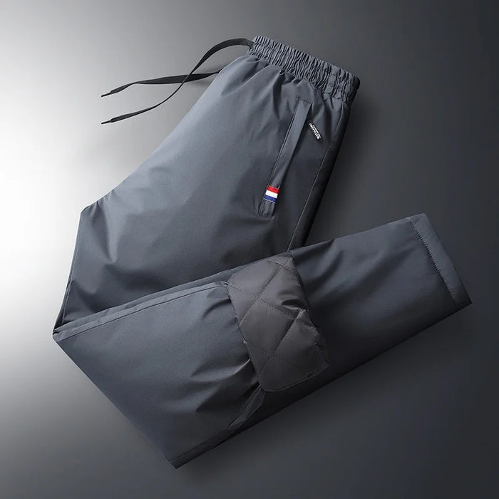 Autumn Pants Men's Elastic Waist Fitness Sportswear New Winter Waterproof and Warm Pants Men's Large Sized Loose Down Pants 7Xl